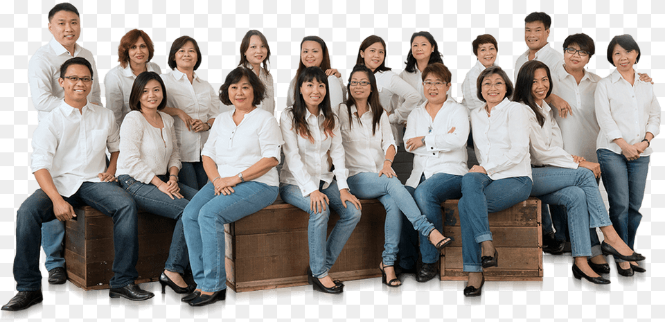 Group Of People Sitting Pants, Jeans, Groupshot, Girl Free Png Download