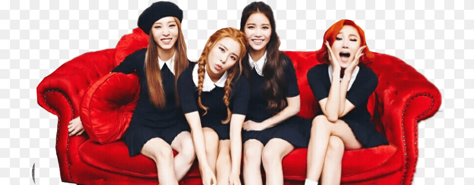 Group Of People Sitting Mamamoo, Person, Couch, Face, Head Png