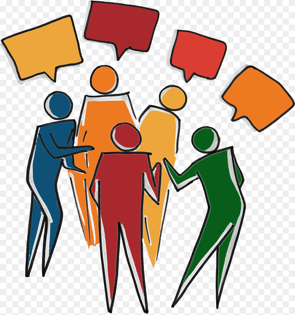 Group Of People Talking Clipart, Art, Modern Art, Person, Painting Free Png