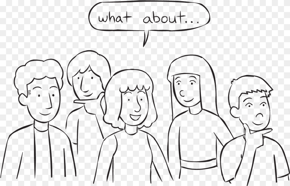 Group Of People Thinking About Their Response To The Line Art, Silhouette, Person, Man, Male Free Png Download