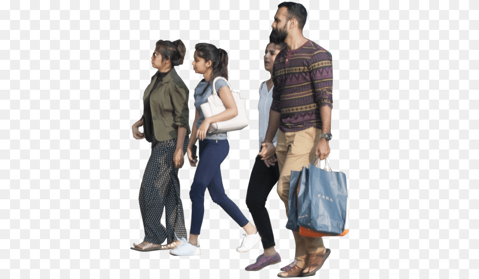 Group Of People Walking Transparent People Walking, Accessories, Purse, Person, Pants Free Png Download