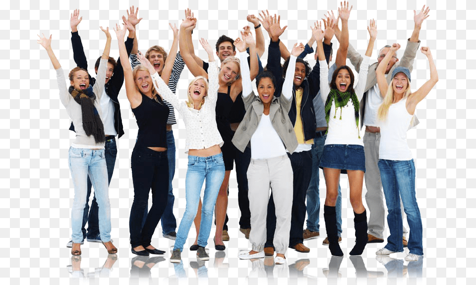 Group Of People Waving, Person, Clothing, Pants, Female Png Image
