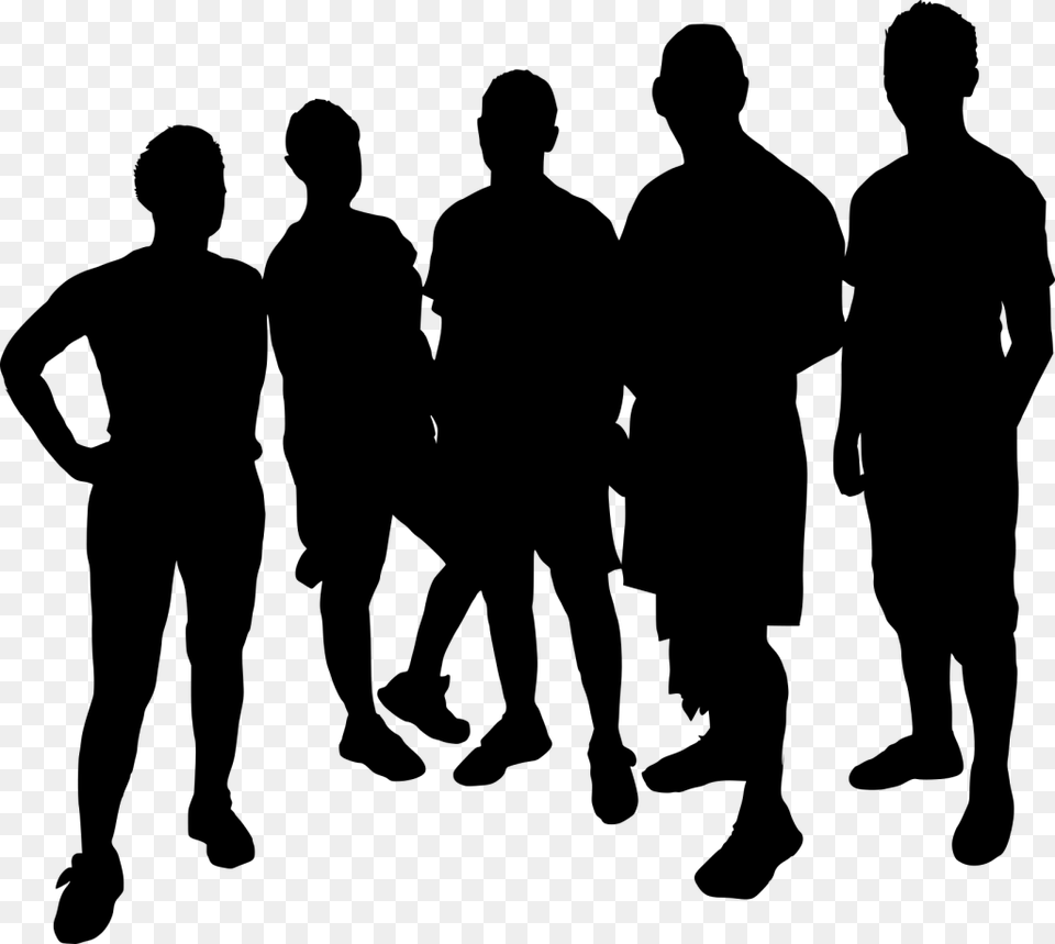 Group Of Silhouettes, Gray Free Png