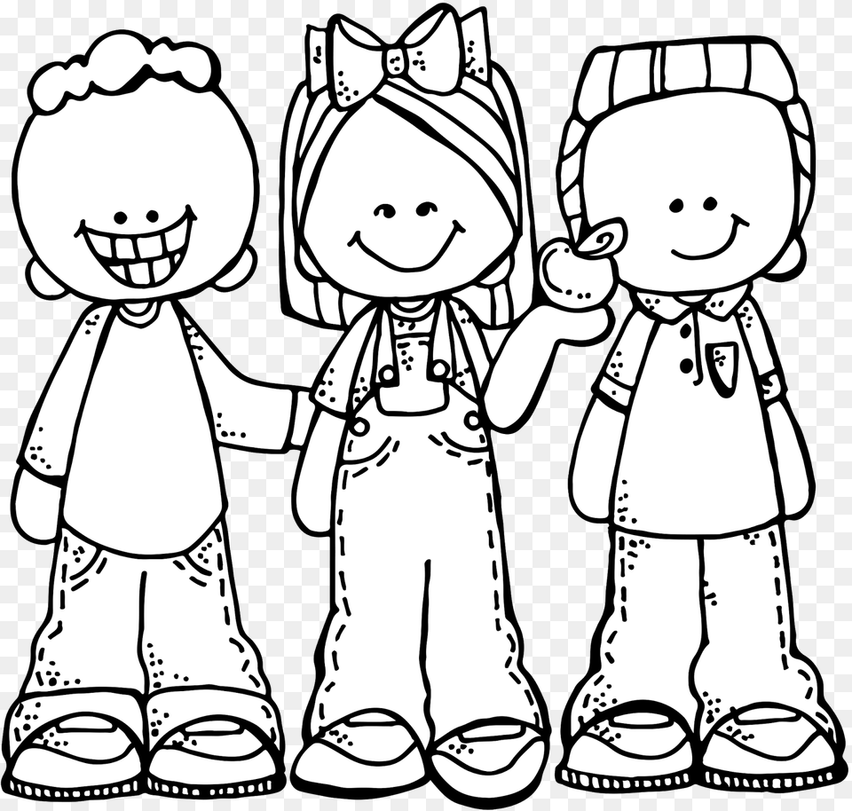 Group Of Students Clipart Black And White, Baby, Book, Publication, Comics Free Transparent Png