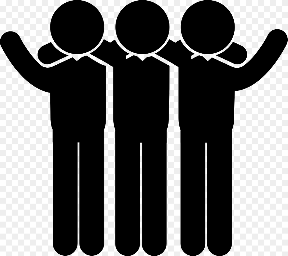 Group Of Three Men Standing Side By Side Hugging Each Background Friend Icon, Body Part, Hand, Person, Stencil Free Transparent Png