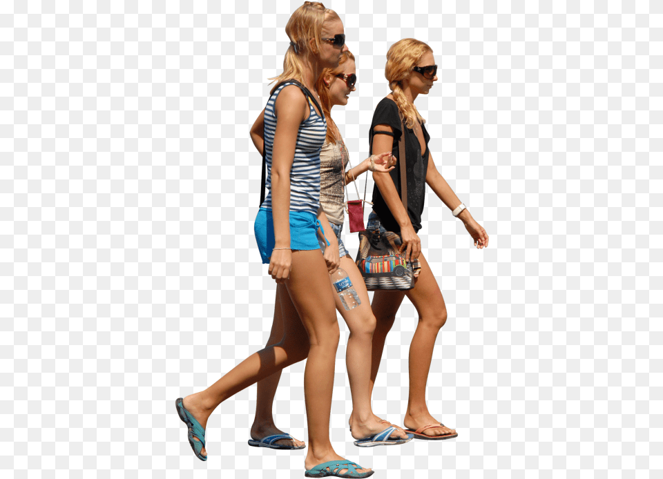 Group Of Women Walking, Accessories, Shorts, Bag, Clothing Png Image
