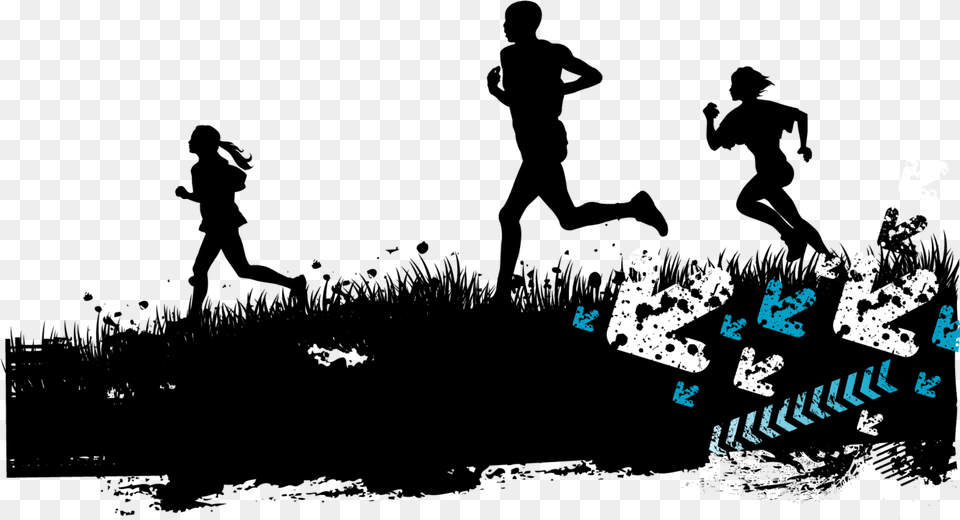 Group People Running Silhouette, Outdoors, Nature, Game, Snow Png