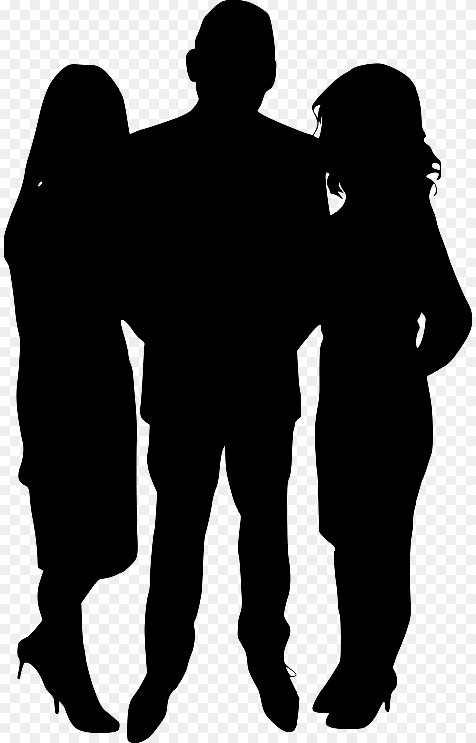 Group Posing Silhouette, Gray Free Png Download