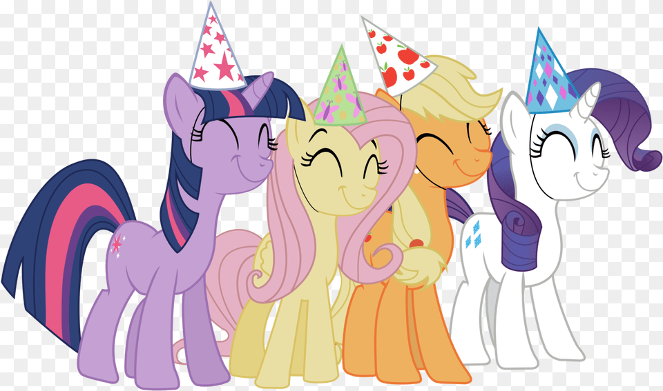 Group Vector Party My Little Pony Birthday Clip Art, Hat, Clothing, Person, People Free Transparent Png
