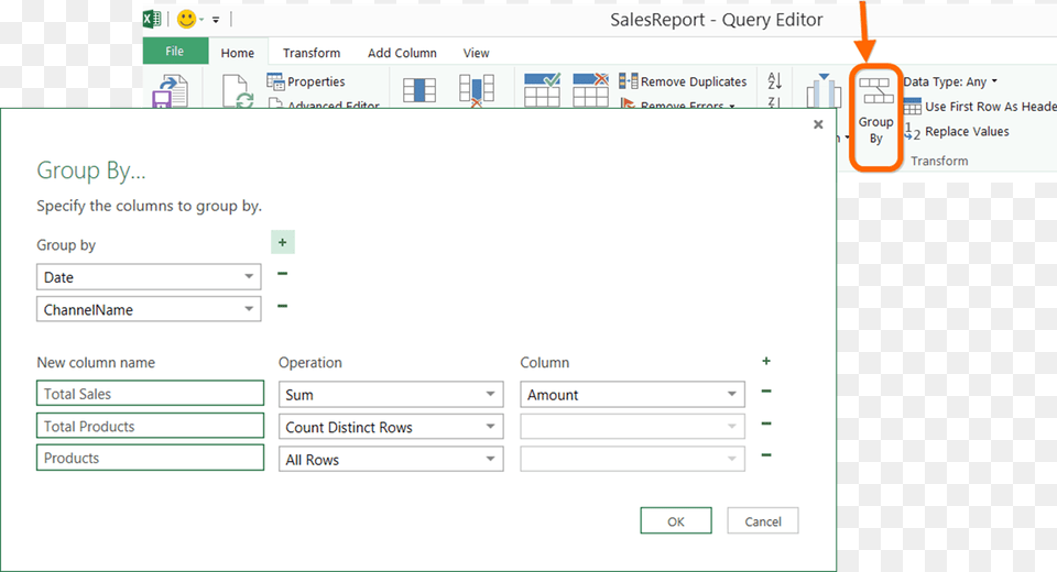 Groupby Power Query Group, File, Page, Text, Webpage Png