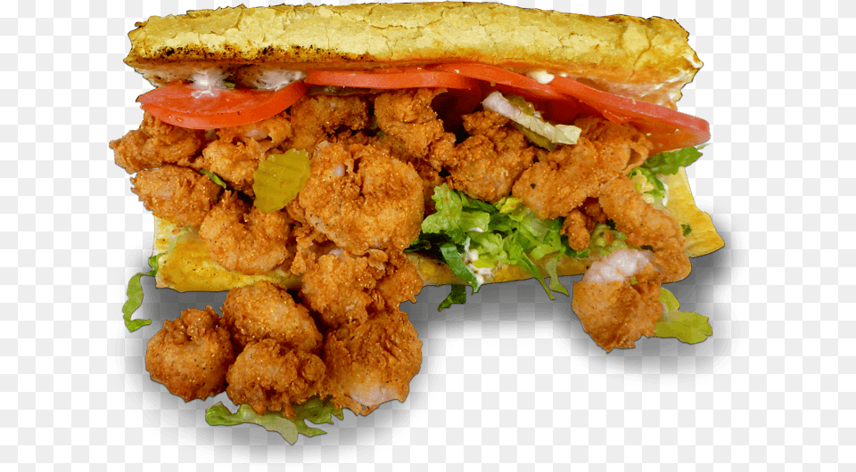 Grouper Shrimp Po Boy, Food, Fried Chicken, Sandwich, Lunch Free Png Download