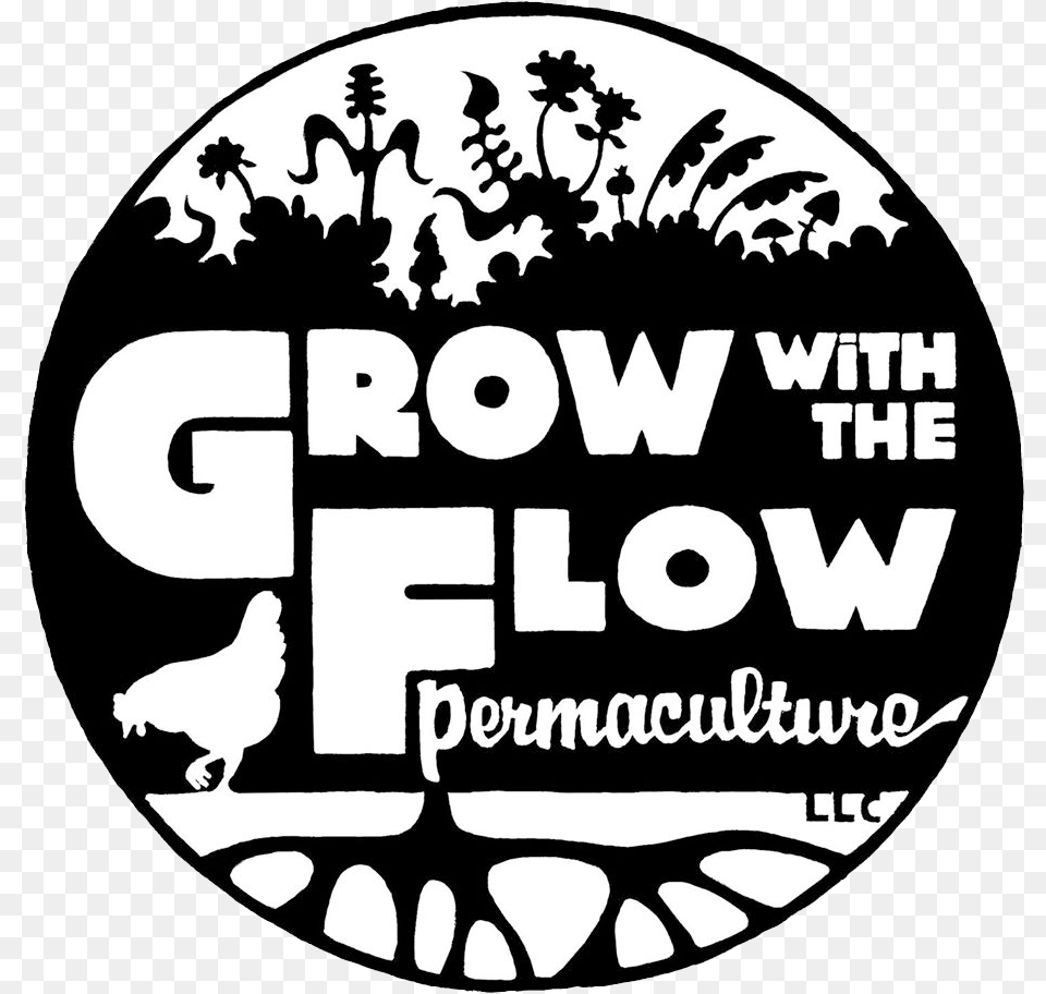 Grow With The Flow Logo, Animal, Bird, Chicken, Fowl Png Image