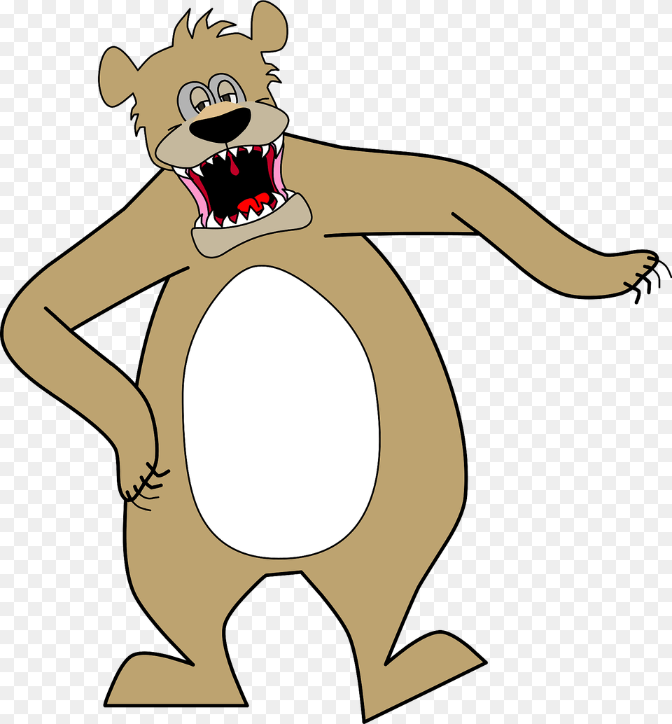 Growling Bear Clipart, Cartoon, Animal, Kangaroo, Mammal Png