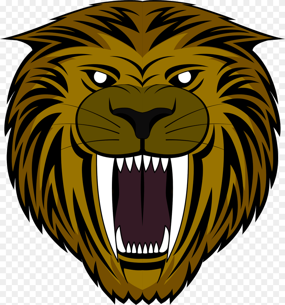 Growling Lion Face Clipart, Animal, Mammal, Wildlife, Person Png Image