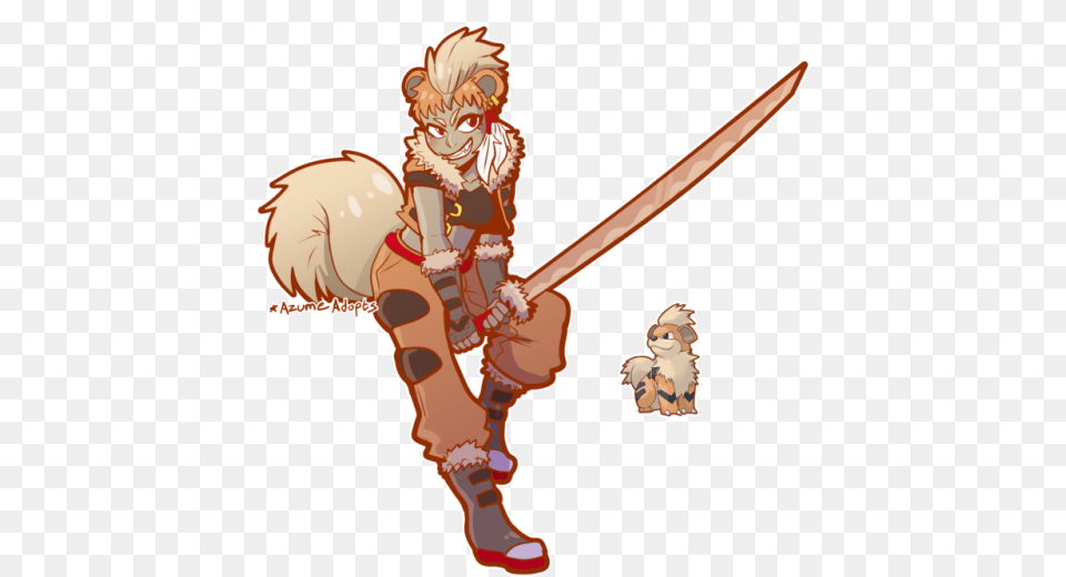 Growlithe Gijinka Tumblr, Sword, Weapon, Book, Comics Png