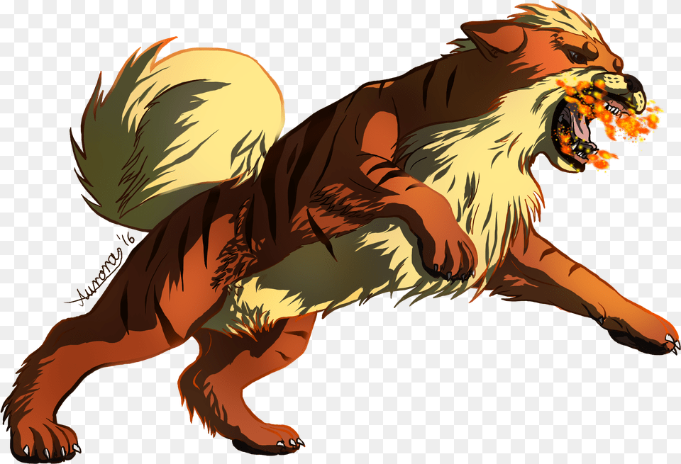 Growlithe Used Fire Fang By Dragonchildx Illustration, Adult, Female, Person, Woman Free Transparent Png