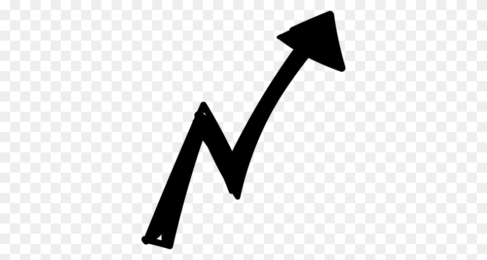 Growth Arrow Doodle, Gray Png