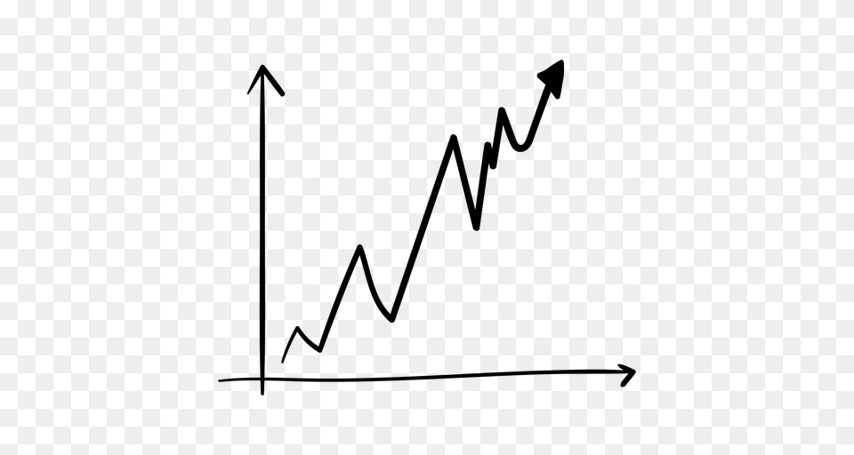 Growth Graph Doodle, Gray Free Png