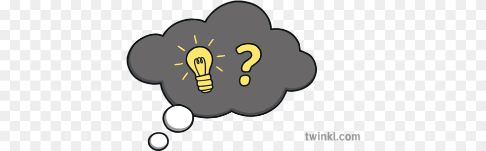 Growth Mindset Cloud 03 Dark With Thought Bubble Yellow, Light, Lightbulb Free Png Download