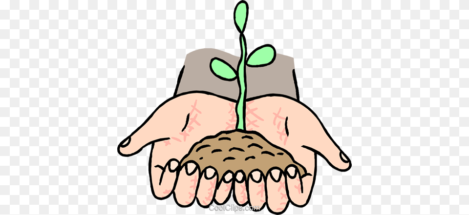 Growth Seedling Germinating From Soil Royalty Free Vector Clip, Body Part, Finger, Hand, Person Png