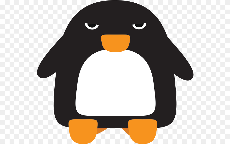 Grumpy Black White Orange Penguin Adlie Penguin, Animal, Baby, Person, Bird Free Png