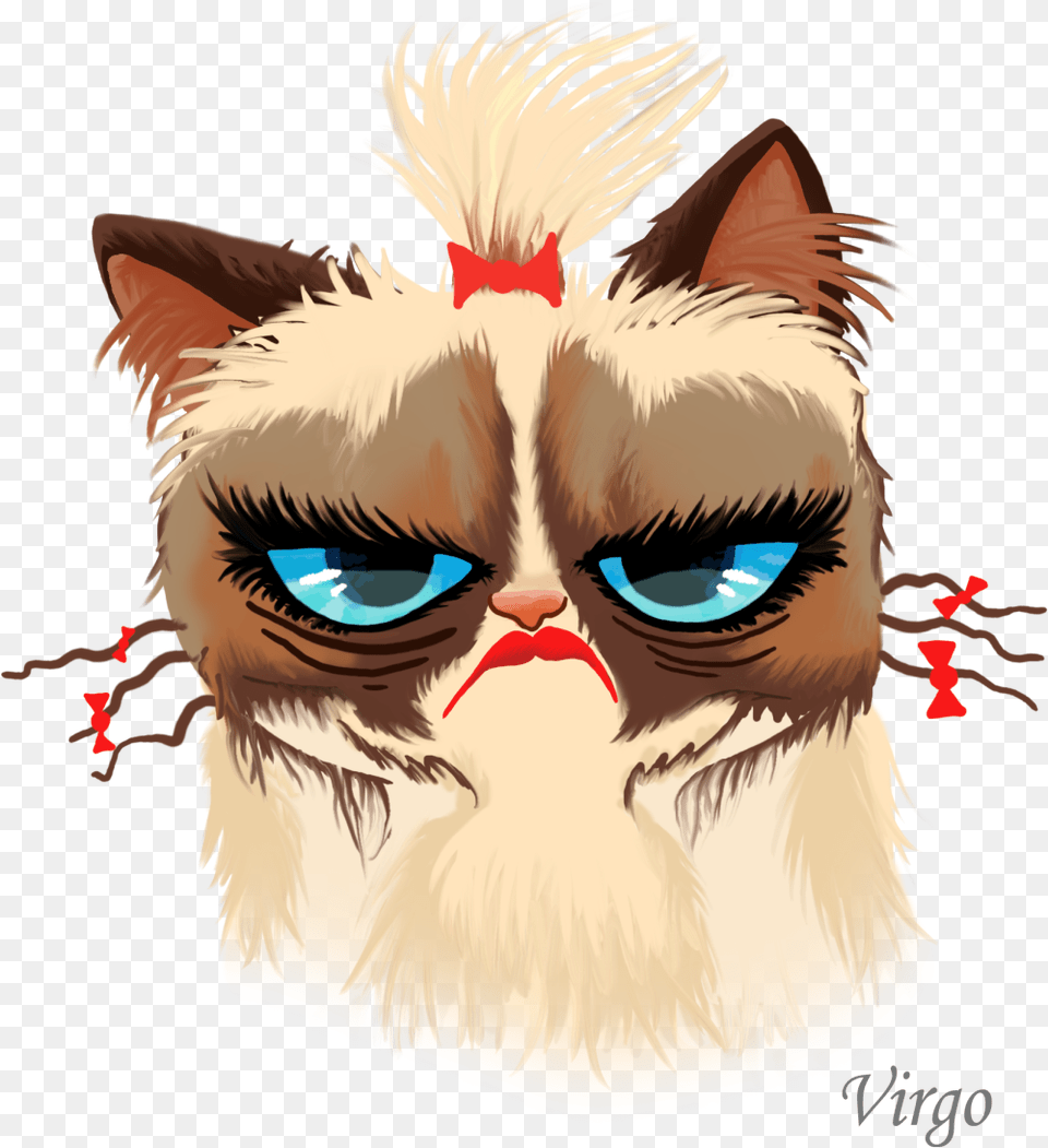 Grumpy Cat Art Vector, Baby, Person, Animal, Mammal Png Image