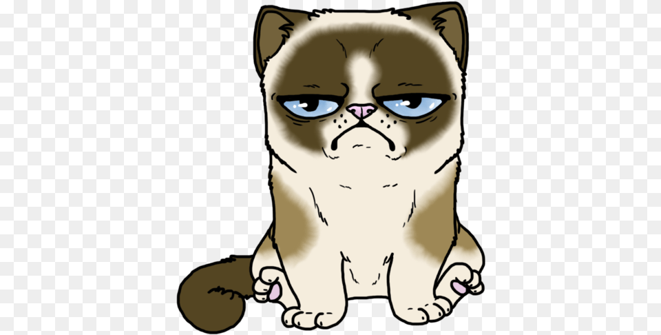 Grumpy Cat Coloured By Fudgethedog D5zh7u7 Grumpy Cat Clip Art, Baby, Person, Face, Head Free Png Download