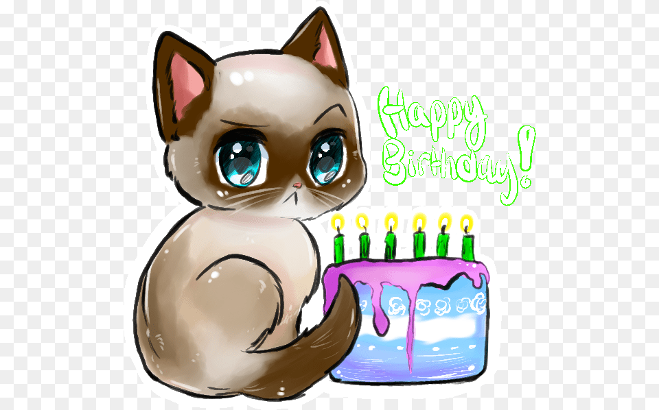 Grumpy Cat Happy Birthday To Grumpy Cat April Grumpy Cat, Birthday Cake, Cake, Cream, Dessert Free Transparent Png