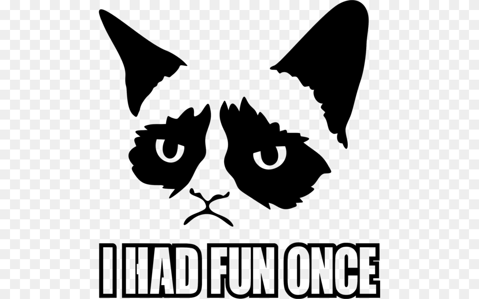 Grumpy Cat Minimalist, Gray Png Image