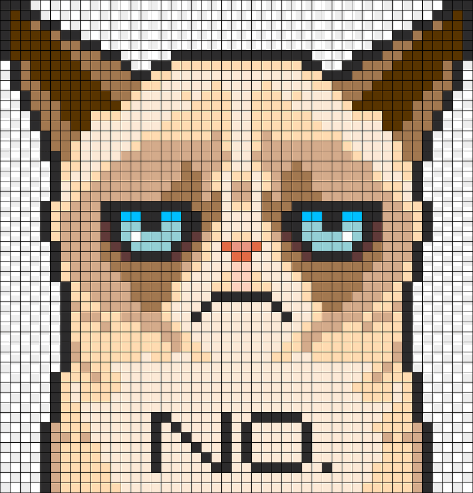 Grumpy Cat Perler Bead Pattern Bead Sprite Minecraft Pixel Art Grumpy Cat, Gate, Animal, Pet, Mammal Free Png