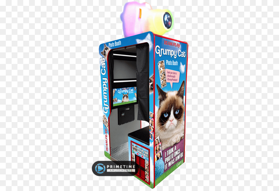 Grumpy Cat Photo Booth By Teamplay Inc Grumpy Cat Photo Booth, Animal, Pet, Mammal, Kiosk Png Image