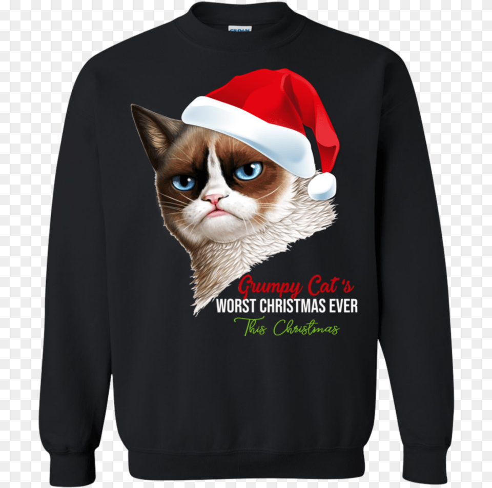 Grumpy Cat S Worst Christmas Ever This Christmas Sweatshirt Scrub Tech T Shirt, Sweater, Clothing, Hoodie, Knitwear Free Png Download