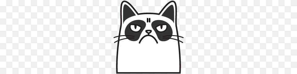 Grumpy Cat Simtong Line Stickers Line Store, Animal, Mammal, Pet, Stencil Png