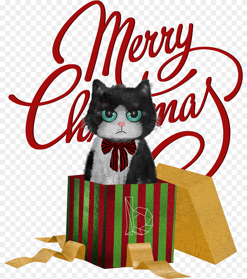 Grumpy Cat Thank You Clip Art Merry Christmas Writing, Animal, Mammal, Pet Free Png Download