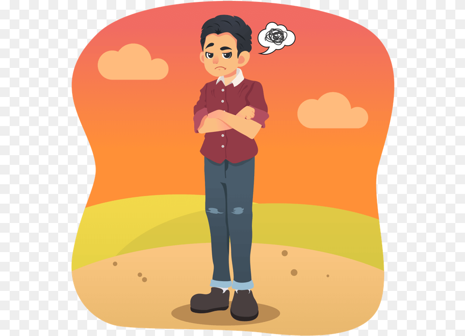 Grumpy Disappointed Man Standing Outside, Boy, Child, Person, Male Free Png Download