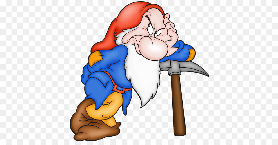 Grumpy Dwarf Leaning Pick Comique Grumpy Dwarf, Baby, Person, Face, Head Free Png