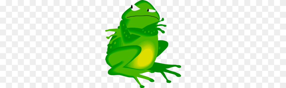 Grumpy Frog Clip Art, Green, Amphibian, Animal, Wildlife Png Image