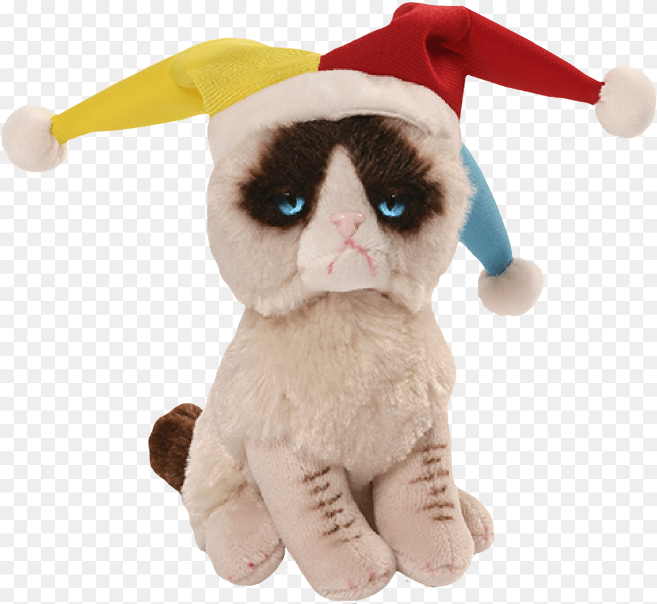 Grumpy Grumpy Cat Jester Plush Stuffed Animal Toy Png