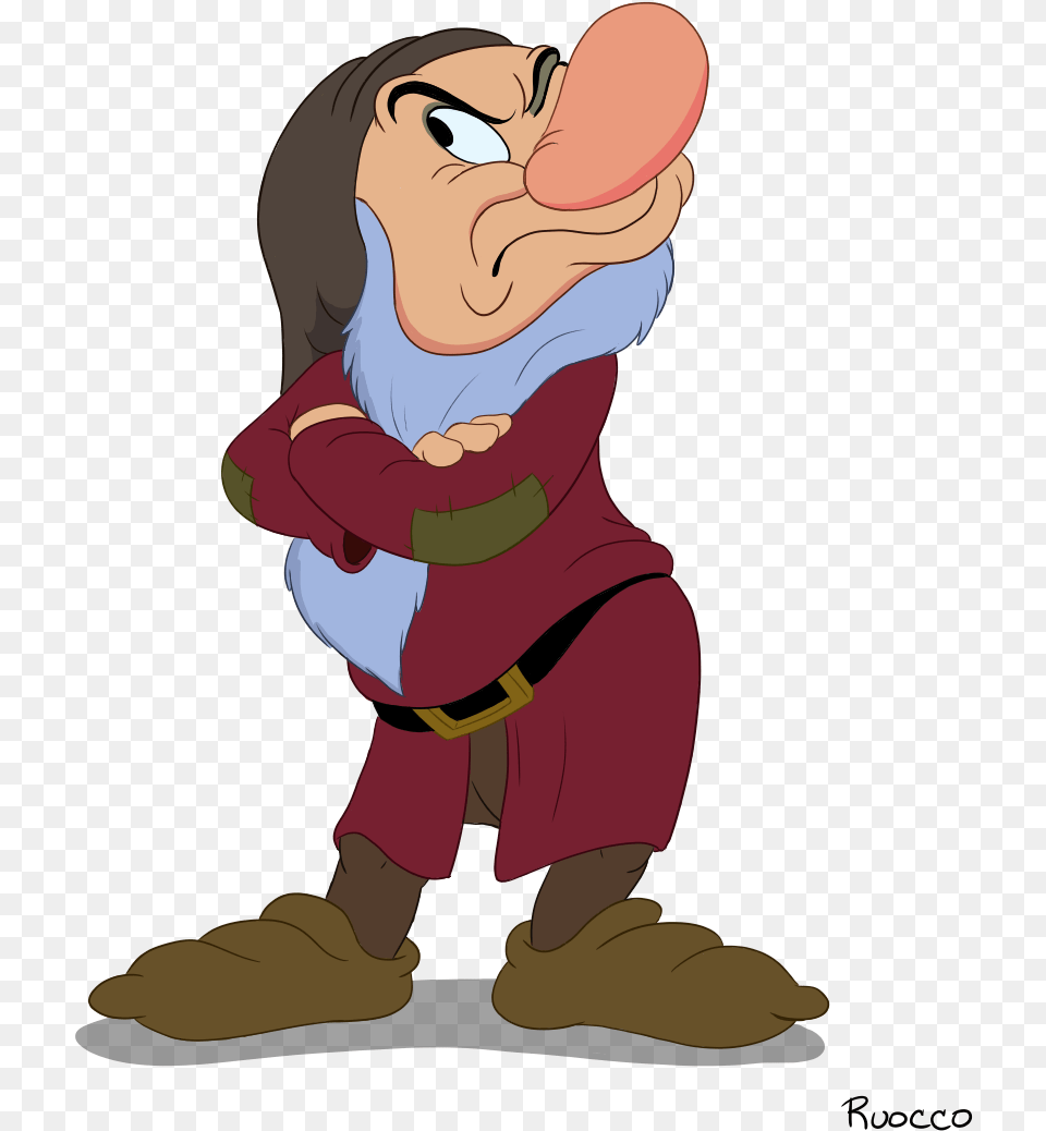 Grumpy Snow White Dwarf Transparent Grumpy From Snow White, Cartoon, Baby, Person, Face Png