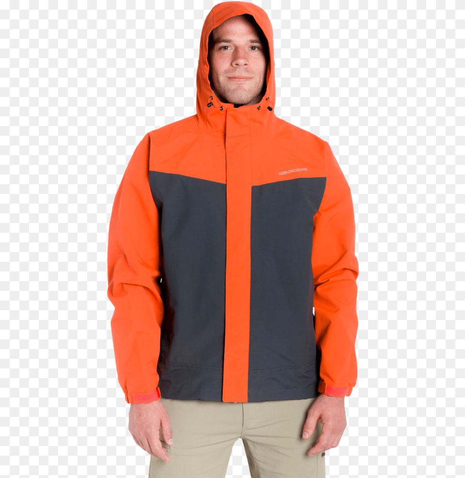 Grundens Full Share Jacket Orangegrey Grundens Jakna Full Share Orange Grey, Clothing, Coat, Hood, Sweater Free Transparent Png