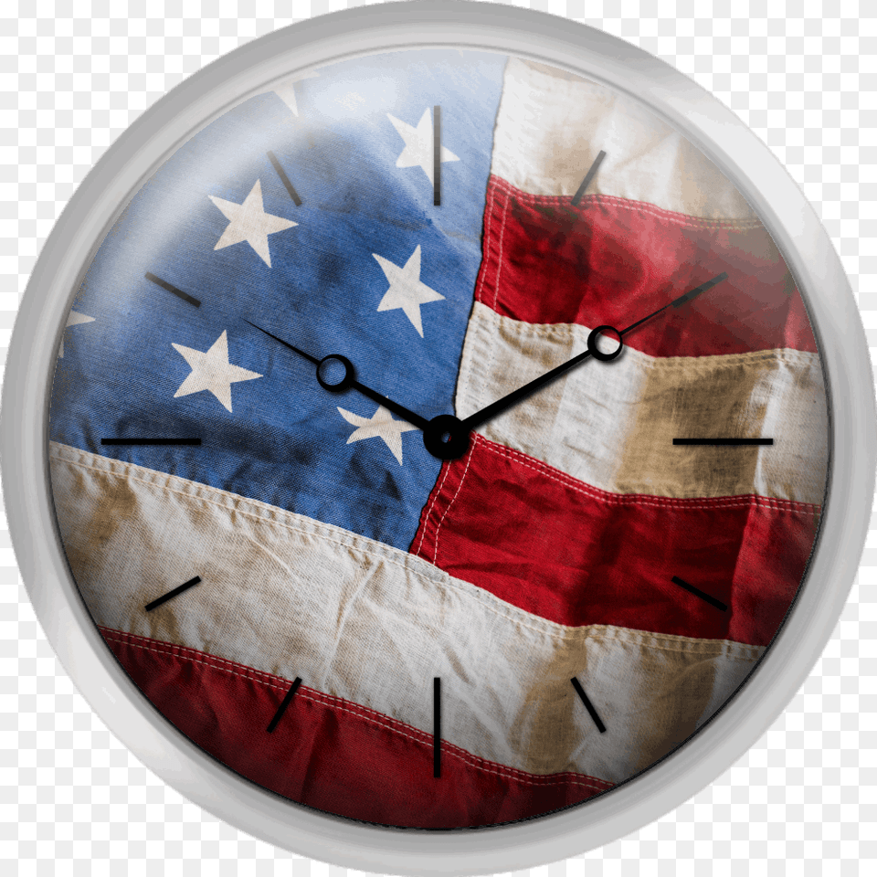 Grunge American Flag, Clock Free Png Download