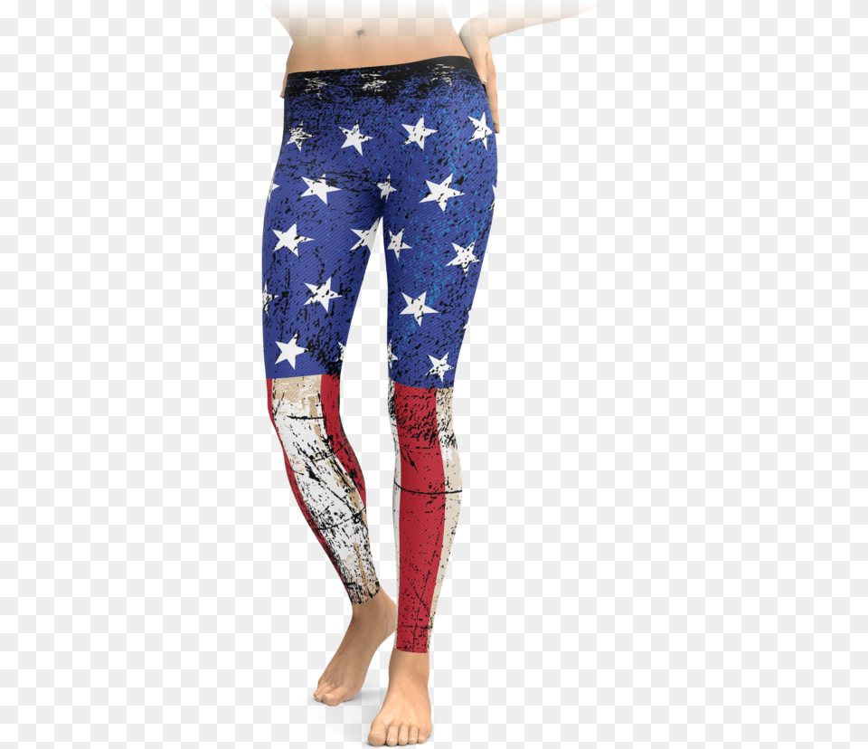 Grunge American Flag Leggings Native Pride Light Dreamcatcher, Clothing, Hosiery, Pants, Tights Free Png Download