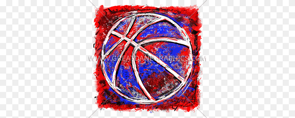 Grunge Basketball Multi Colored Football Red White And Blue T Shirt, Sphere, Art, Modern Art Free Png Download