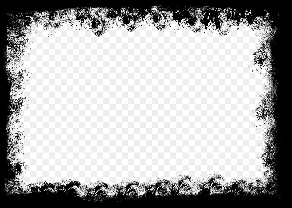 Grunge Border Frame, Gray Png Image