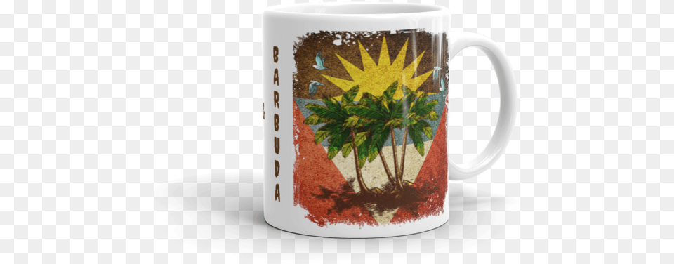Grunge Flag White Glossy Mug Coffee Cup, Herbal, Herbs, Plant, Beverage Png Image