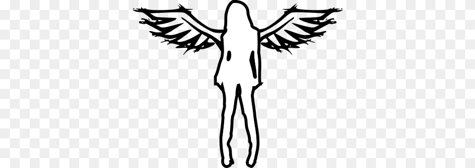 Grunge Gothic Punk Angel Woman Girl Female Domain Clipart Angel, Silhouette, Person, Walking, Adult Free Png