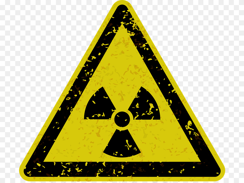 Grunge Grungy Radiation Radioactivity Sign Warning Clipart Radioactive, Symbol, Triangle, Road Sign Free Png