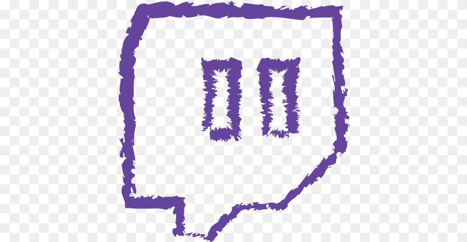 Grunge Line Media Social Twitch Icon Drawn Twitch Icon, Purple Free Png