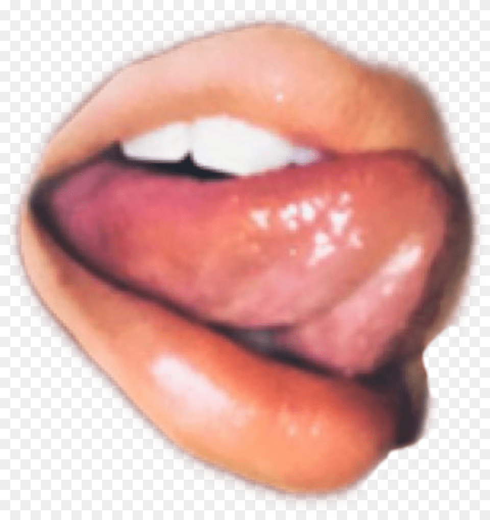 Grunge Lips Tongue Aesthetic Clipart Vintage Cool Freet Retro Clipart Aesthetic, Body Part, Mouth, Person, Ball Png Image