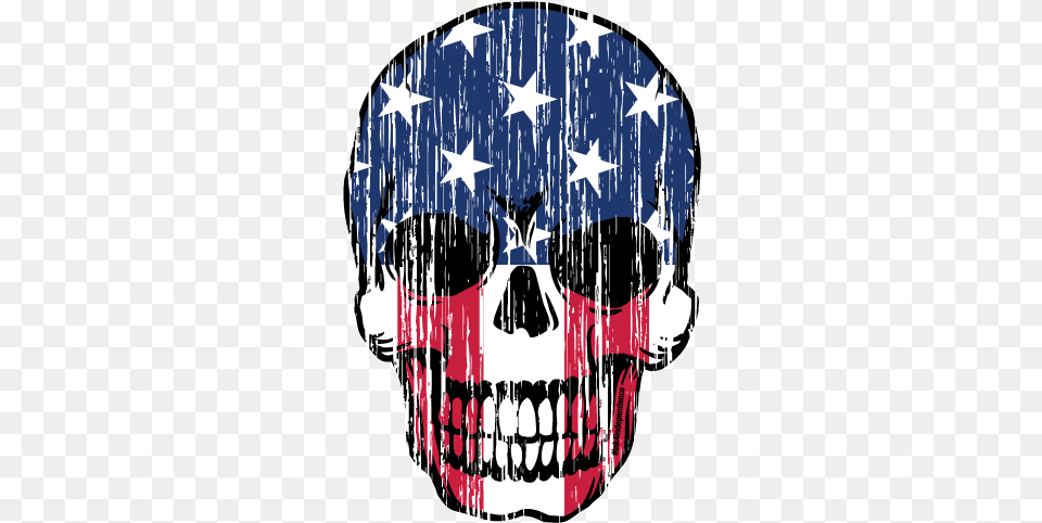 Grunge Patriotic Skull Decal Black And White Patriotic Png Image